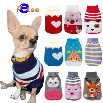 Žiemos animaciją kačių ir šunų šiltas Kalėdinis megztinis tinka pet drabužiai, striukės mažų ir vidutinio dydžio šunims