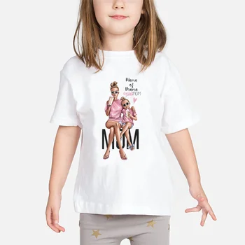 Super Mama Kūdikių Mergaičių Marškinėliai Motinos ir vaiko Meilė 