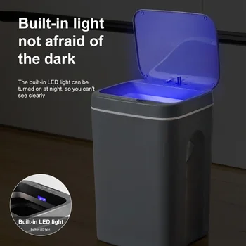 Smart Šiukšliadėžės Vonios Pažangi Atliekų Dėžę Automatinis Jutiklių Šiukšlių Krepšys, atsparus Vandeniui Tualetas Bin Virtuvės Šiukšlių 12-16L