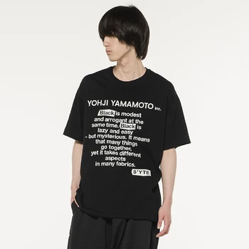 2023 Vasaros Yohji Yamamoto Y-3 vyriški trumpomis Rankovėmis T-shirt anglų Citatų s'yte SYTE Grafinis Klasikinis Atsitiktinis Medvilnės Pora Viršų