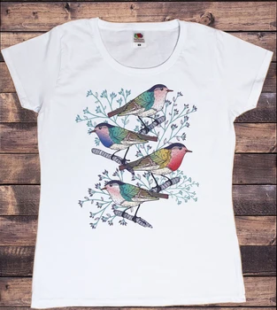 2022 Karšto Pardavimo Akvarelė Paukštis, Print T-Shirt Moterims, Juokinga, Baltos Spalvos Marškinėlius Femme Tumblr Drabužius Harajuku Kawaii Marškinėliai Moteriška