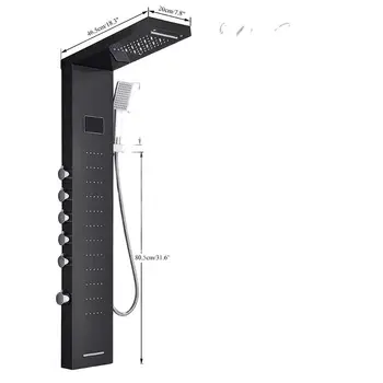 Nauja Stiliaus Dušo Maišytuvas Maišytuvai Bakstelėkite Juoda Vonios kambarys Dušo sienelė LED Dušo Kolonėlės su Skaitmeniniu Ekranu