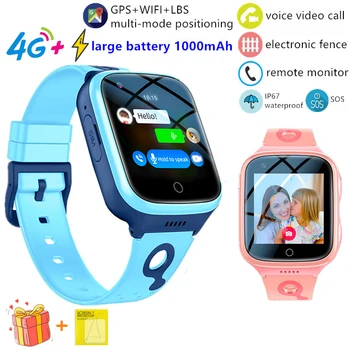 4G Vaikai Smart Žiūrėti vaizdo Kamera SOS GPS WIFI Vaizdo Skambučių Vandeniui Stebėti Tracker Vietą£, Mergaitė, Berniukas, Vaikų Smartwatch