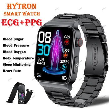 Naujas Kraujo Gliukozės EKG+PPG Smart Watch Vyrų Stebėsenos kraujospūdis, Kūno Temperatūra, Širdies ritmas Sporto Smartwatch Moterų 2023