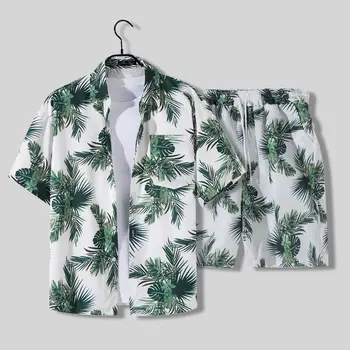 2023 Vasaros Kokoso Medžio Marškinėliai Rinkiniai Spausdinti Vyrų Havajų Marškinėliai Paplūdimys Trumpas Rankovės Mados Viršūnes Tee Atostogų Marškinėliai Vyrams Palaidinė