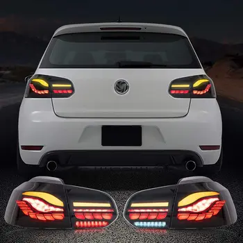 Automobilių žibintai VW Golf 6 LED galiniai Žibintai 2010-2014 Su Nuosekliais Posūkio Signalo Ir Dinamišką Sveiki Auto LED Lempų Surinkimas
