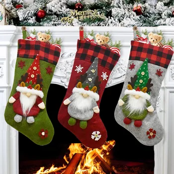 2023 papuošalai Kalėdų dovana beveidis lėlės Kalėdų kojinių pakabukas Santa Claus vaikams dovanų maišelis eglutę Namuose Kalėdų Dovana