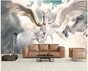 Pasirinktinius nuotraukų freskos 3d tapetai Europos mitologijoje dangaus flying horse fone Namų dekoro 3d sienų freskomis tapetai, sienų ir 3 d