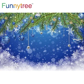 Funnytree Žiemos Varpai Kalėdų Vakarėlį Fone Filialai Snaigės Taškų Reklama Stebuklų Pasakų Žvaigždžių Blizgučiai Foto Fonas