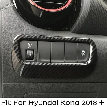 Priekiniai Žibintai, priekinių Žibintų Jungikliai Mygtukas Rėmo Dangtis Apdaila 1PCS Tinka Hyundai Kona 2018 M. - 2023 Pakeitimo Priedai