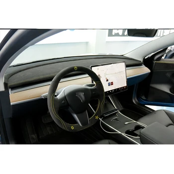 Prietaisų skydelio Dangtelį Alcantara for Tesl-Modelis 3 Modelis Y 2016-2022 Atspalvį Pagalvėlė Trinkelėmis, Kilimus, Automobilių Aksesuarus Keisti interjero Rinkiniai