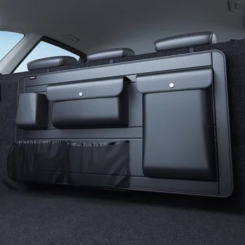 Didelės Talpos Reguliuojamas Automobilių Saugojimo Dėžutė Backseat 5 Maišelį Kamieno Organizatorius Multi-naudoti PU Odos Automobilio Sėdynės atlošo Organizatoriai su maišeliu