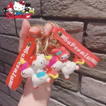 Sanrio Melodija Kuromi Hello Kitty Cinnamoroll Pochacco Pakabukas Animacinių Filmų Pora Automobilių Key Chain Mokyklos Maišas Kabo Kūrybos Rakto Pakabuku