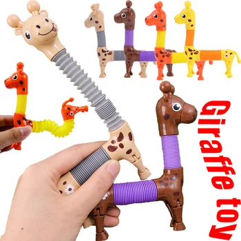 Žirafa Siurbimo Taurės, Žaislų, Vaikai, Vaikams, Teleskopiniai Dumplės Įtempių Jutimo Žaidimai Švietimo Išspausti Ruožas Vamzdis Žaisti
