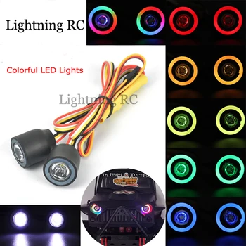 Kelis Spalva Spalvinga Angel Eye Lempos RGB LED Žibintai 17MM Universalus LED Žibintai, priekinis žibintas už 1/10 RC Rock Crawler Centrinis SCX10