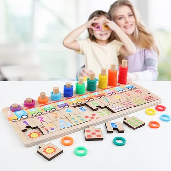 Naujas Baby Mediniai Žaislai Montessori Matematikos Žaislas Skaičiavimo Skaitmeninis Pažinimo Rungtynės Dėlionės Švietimo Žaislai, Mediniai Žaislai Vaikams