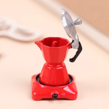 1:12 Miniatiūriniai Lėlių Metalo Coffeemaker Modeliavimas Virtuvės Baldai, Virtuvės Dekoras