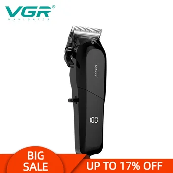 VGR V-118 Plaukų Clipper Asmens Priežiūros Belaidžius Kirpimas Mašinos Kolonėlė Kirpykla Tiekia Elektros Žoliapjovės Dėl Vyrų LCD USB VGR118