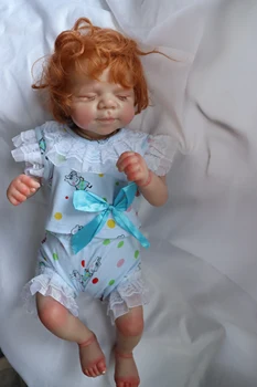 Pascale Su Raudona, Plaukai, Jau Baigtas Reborn Baby Doll Meno Doll100%Rankų Darbo Suknelė Lėlės Vaikams