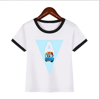 Mados Juokingi vaikai marškinėlius Leo Sunkvežimis animacinių filmų laiškas spausdinti marškinėlius merginos Trišakiai trumpi rankovėmis marškinėliai topai Vaikams laisvalaikio marškinėliai Topai