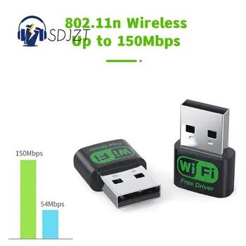 Mini USB Wifi Adapteris MT7601UN WiFi Bevielio ryšio Adapterį Tinklo plokštė 150Mbps Nemokama Vairuotojo 802.11 n KOMPIUTERIO Darbalaukį