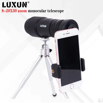 LUXUN 8-20X30 Teleskopas Monokuliariniai su Zoom Mini Kompaktiškas Monokuliariniai Žiūronus, Naktinio Matymo Žiūronas, Kelionės, Kempingas Medžioklė