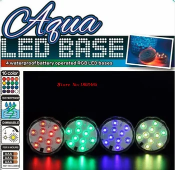 100pieces/Daug RGB Povandeninis LED Vandeniui LED Šviesos Akcentas w/ 24-key IR Nuotolinio Vestuvių Puošmena Helovinas