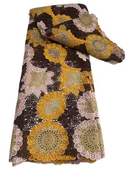 Guipure Nėriniai Siuvinėjimo Afrikos Nėrinių Laido Nėrinių Medžiagos Moterų Suknelė, 5 Metrų