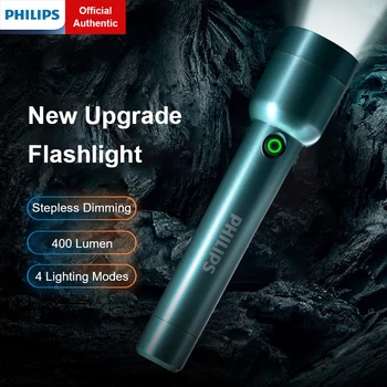 Philips Įkraunamas LED Žibintuvėlis 4 Režimai Itin Šviesus savigynos Kempingas Žibintai Galingas Žibintuvėlis Žygiai Lauko