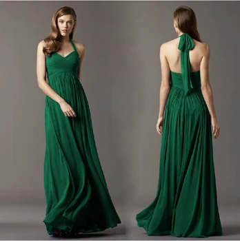 naujas dizainas vestido de renda noiva vestido longo derliaus 2020 m ilgio žalias šifono šalis apynasrio suknelė elegantiškas Bridesmaid Dresses