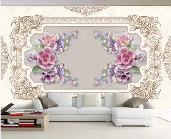 3d tapetai su pasirinktinius nuotraukų freskos Europos modelį, gėlės į kambarį namų dekoro 3d foto tapetai ant sienos